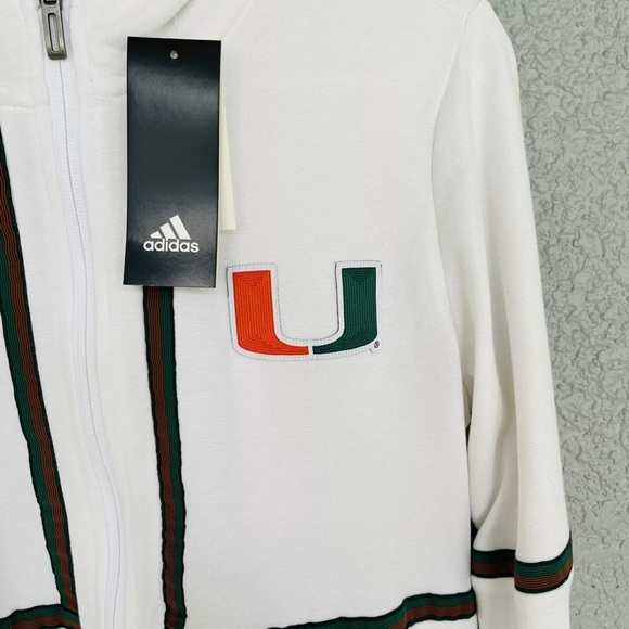 Adidas Miami Hurricanes Full Zip Clima Lite Performance Jacket College Sz S/M - Picture 5 of 14